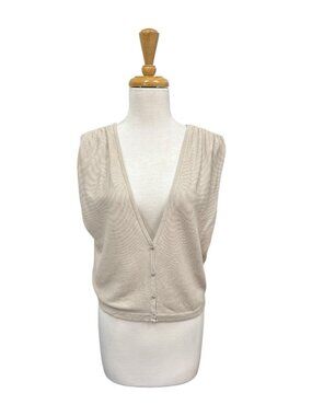 Ba&Sh Knit Lony Top Size Xs Light Brown Sleeveless Cardigan